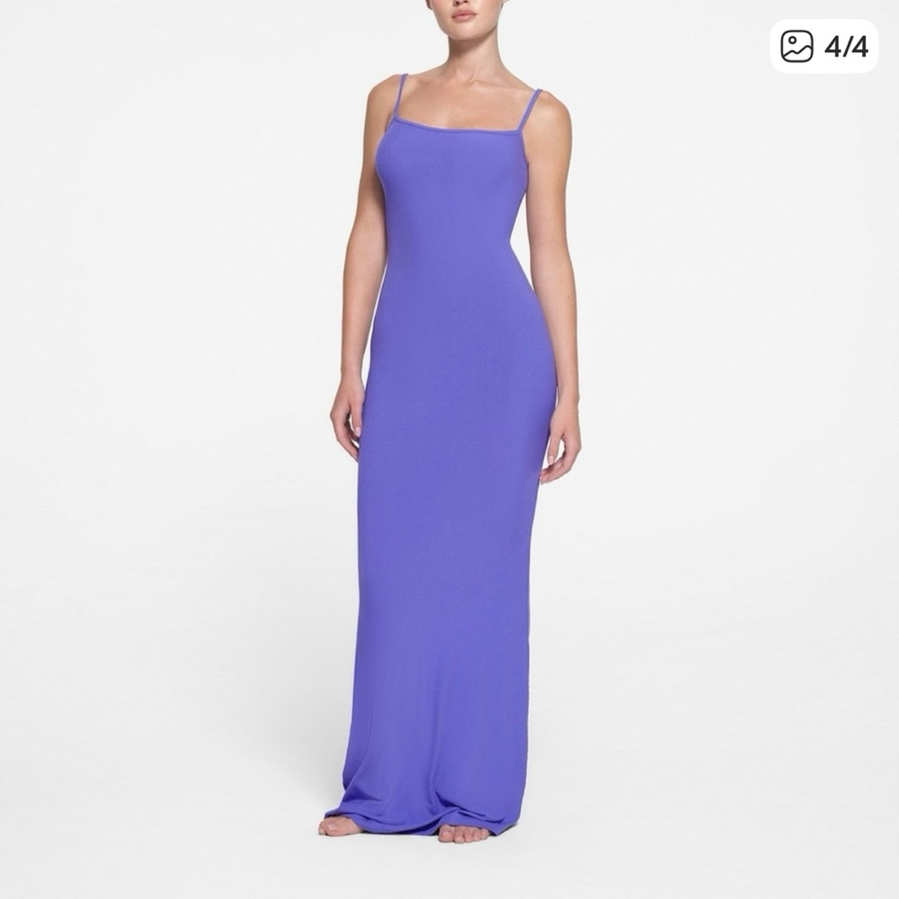 Skims Soft Lounge Long Slip Dress | TANZANITE